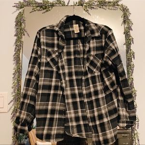Black Grey Cream Flannel Size S